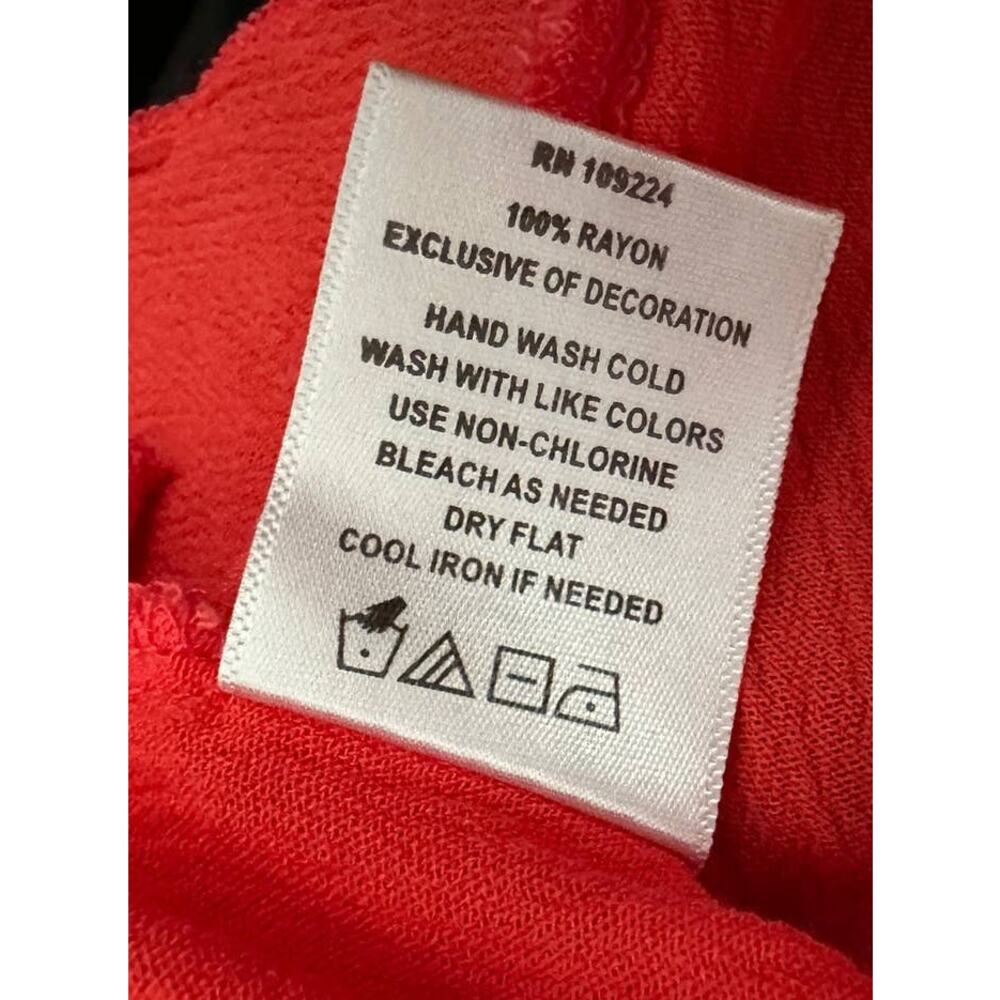 Indigo Soul Medium 100% Rayon Dress Scoop Neck Red - Picture 5 of 7